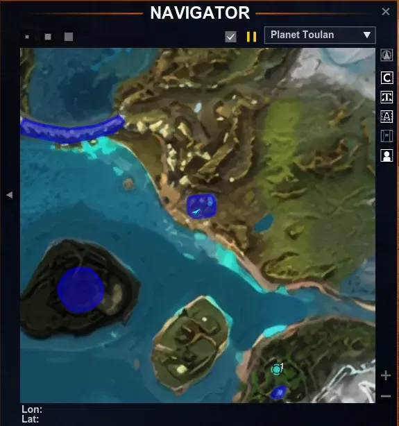 Map showing location of Guardian Village on Toulan